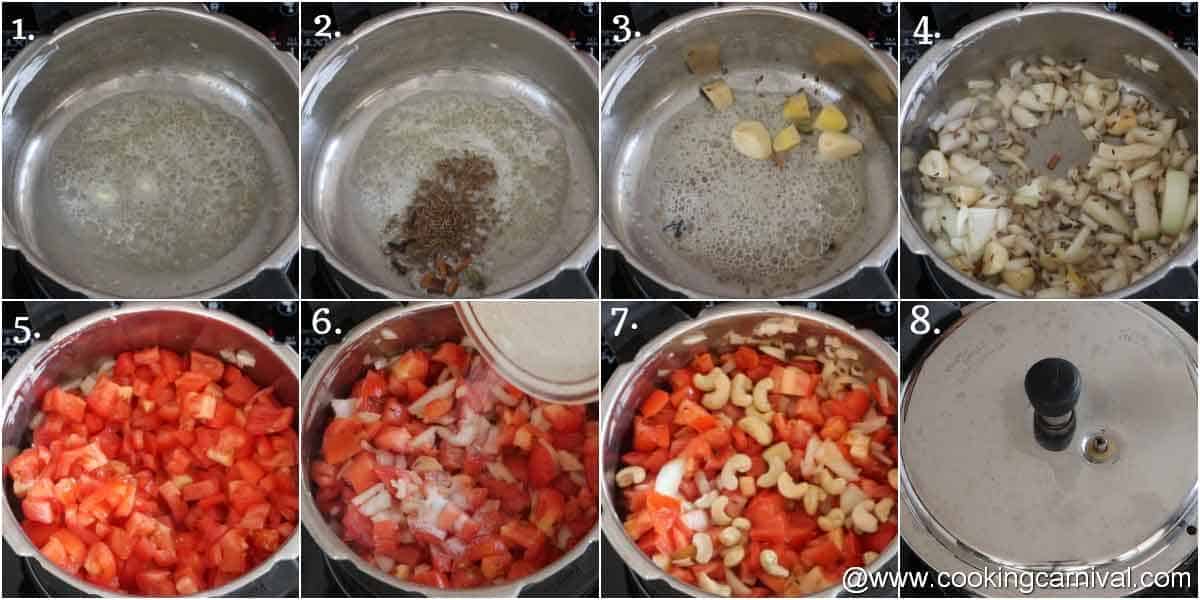 Step by step process of making punjabi rec curry