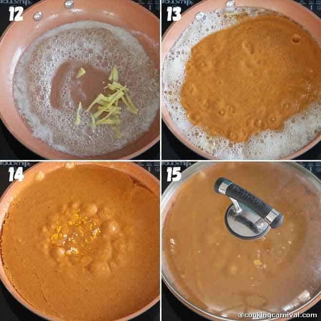 collage of cooking paneer lababdar