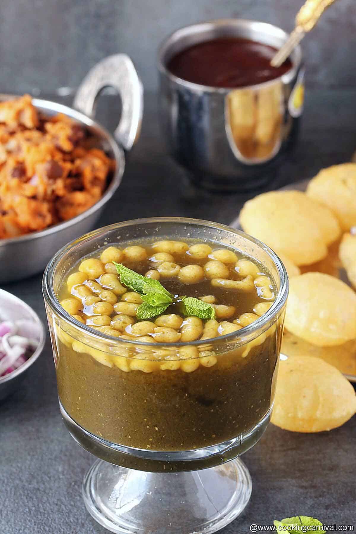 Pani puri in a dessert cup