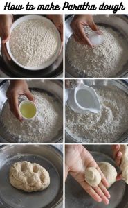 collage of making Whole wheat Paratha recipe