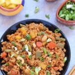 Classic and Exotic with tropical flavors - Thai Pineapple Fried Rice Recipe - Lovely blend of sweet- savory flavors and its Truly Heavenly. This Vegan Pineapple Fried rice preparation is a little bit spicy, tangy and sweet. Make it as the main course or as a side dish to any meal over the weekend. Thai Pineapple Fried rice is always a favorite.