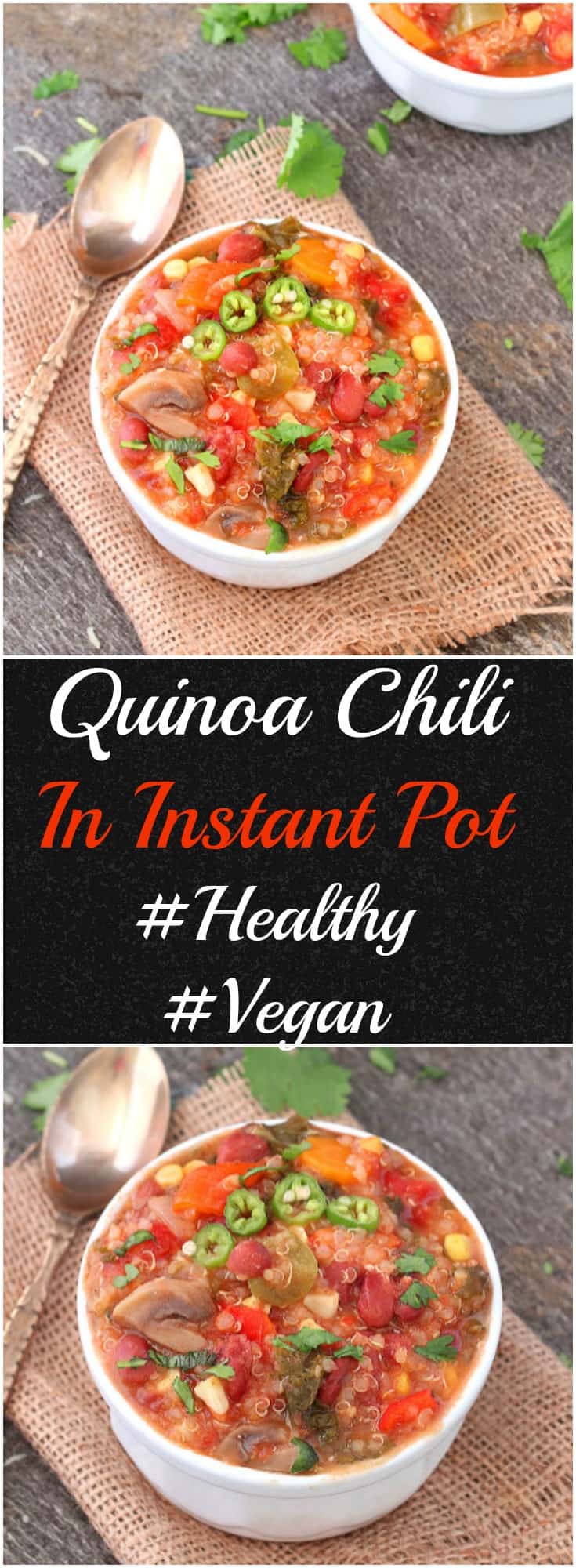 Quinoa chili in instant pot