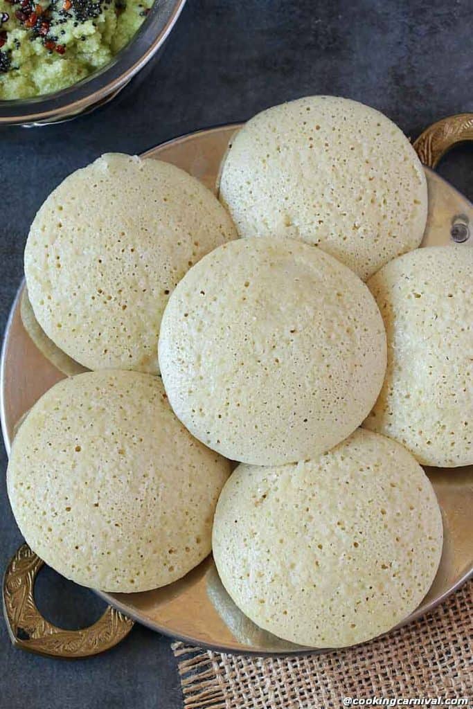 Quinoa idlis on a plate