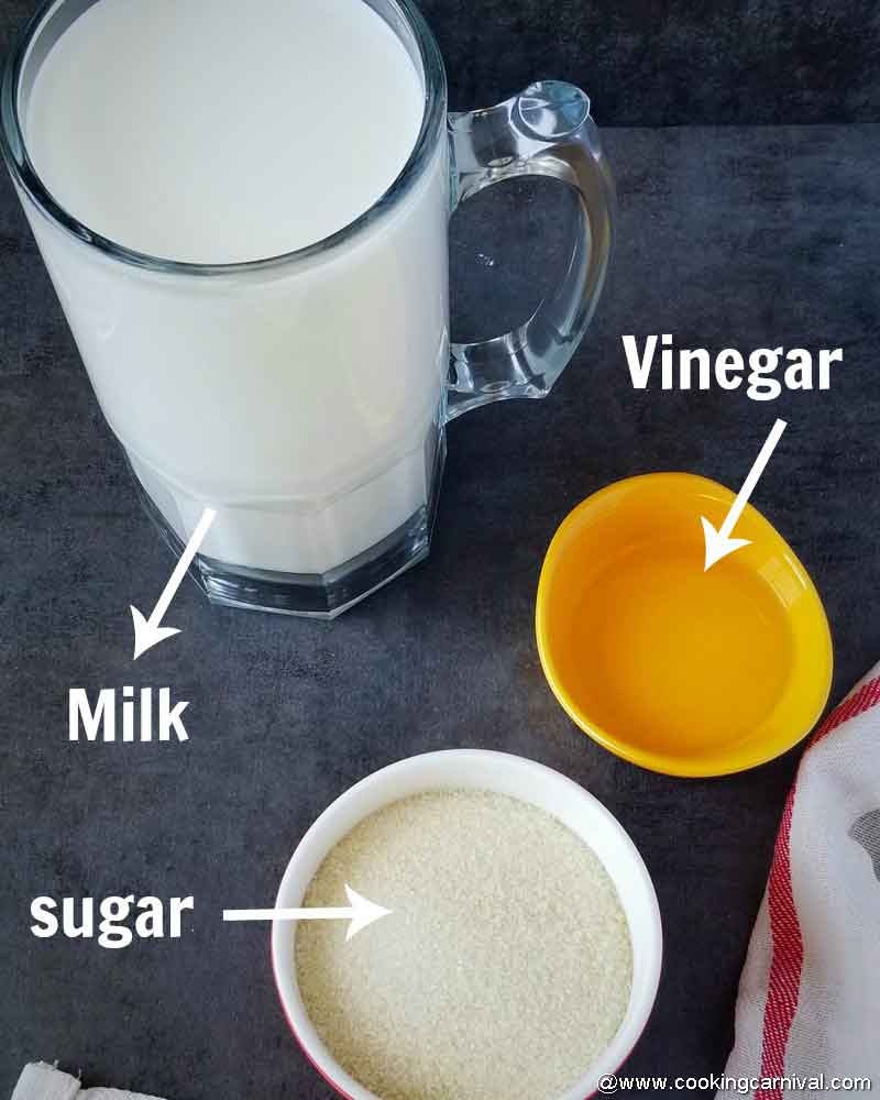 Pre-measured ingredients of rasgulla