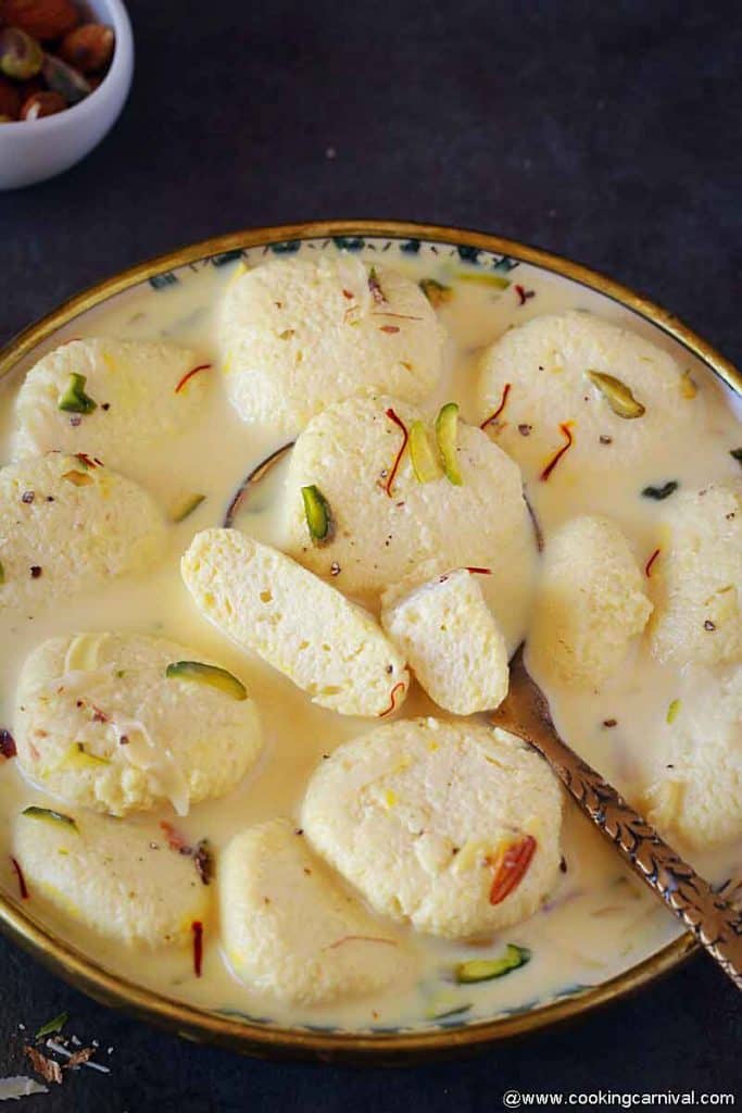 Ras malai in a bowl