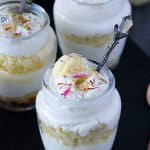 Jars of indian fusion dessert rasmalai cake