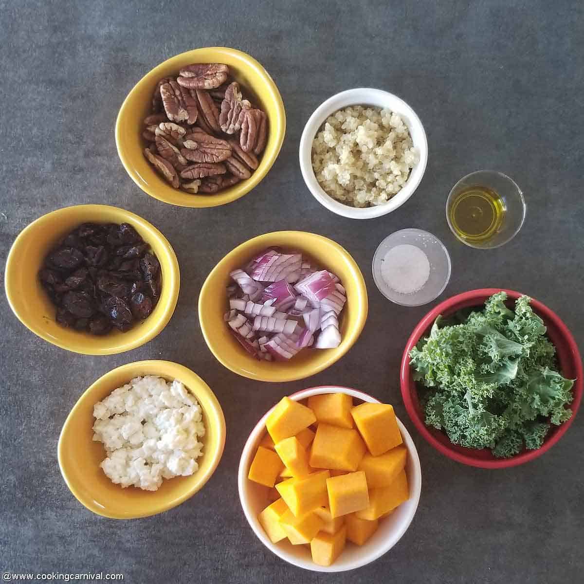 Roasted Butternut Squash Salad ingredients