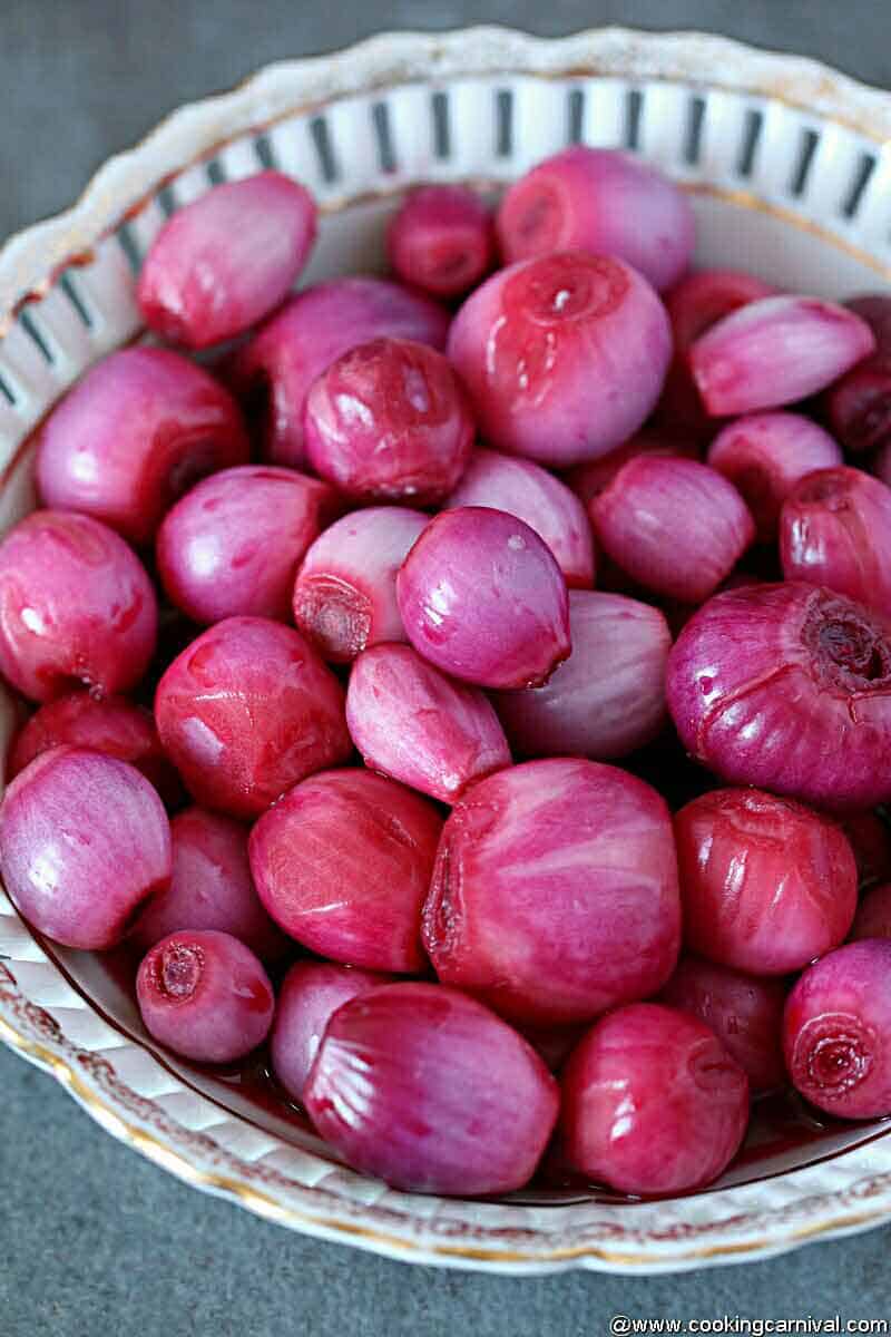 Pickled Onion in a white bowl