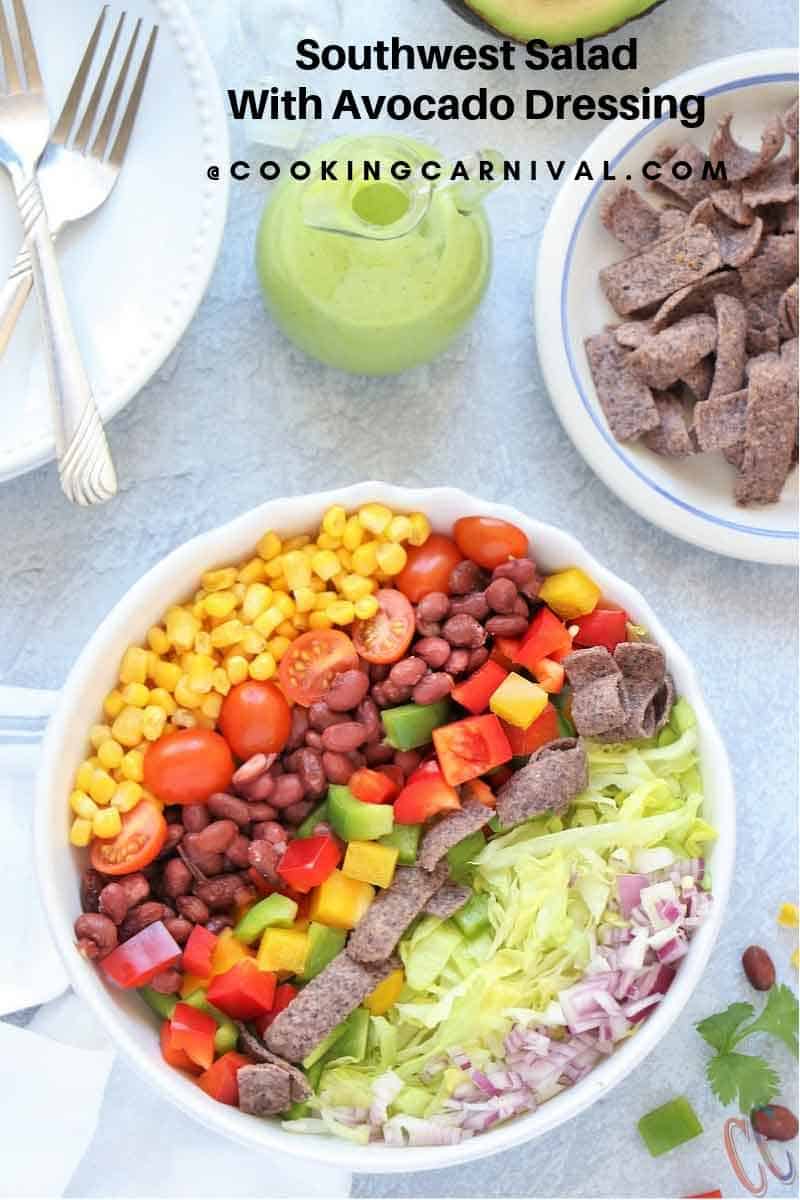 Southwest Salad with avocado dressing 5