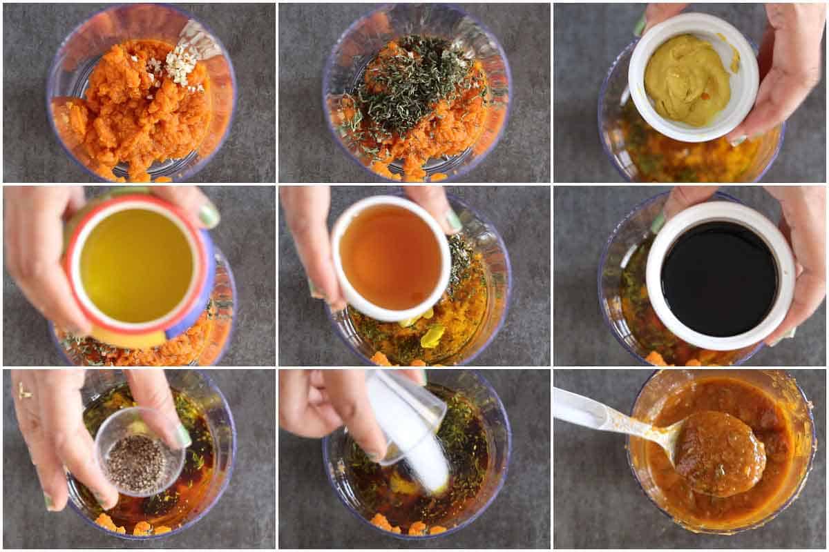 Step by step for pumpkin Vinaigrette