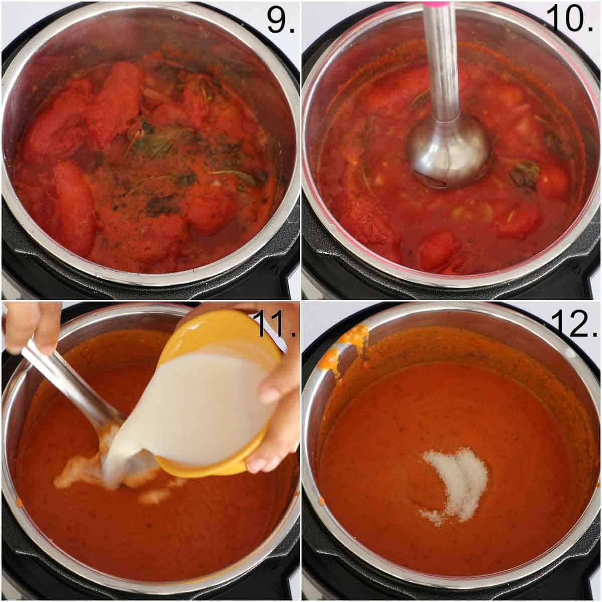 Step by step pictures of Instant pot tomato basil soup recipe