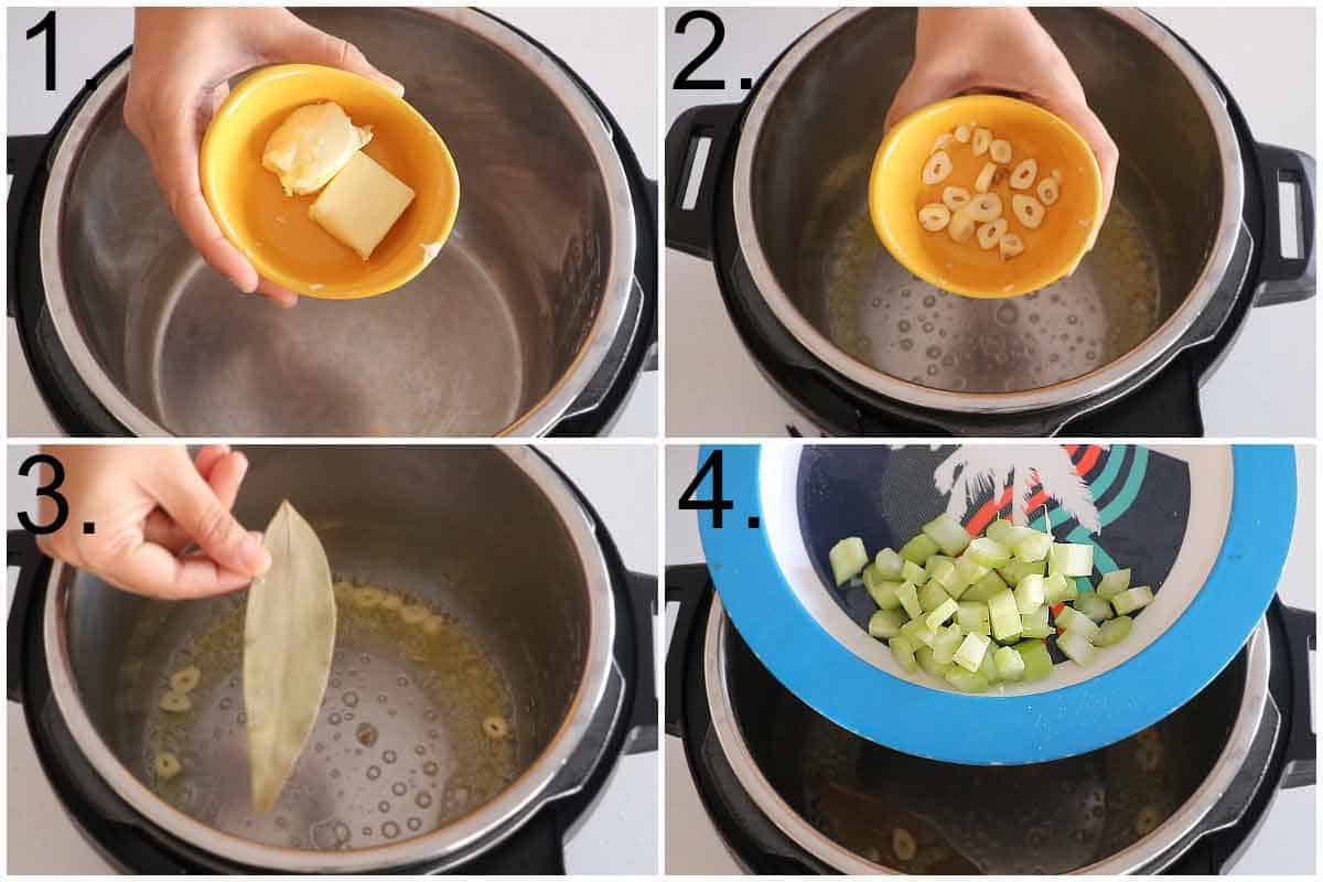 Step by step process of Leek Potato Soup