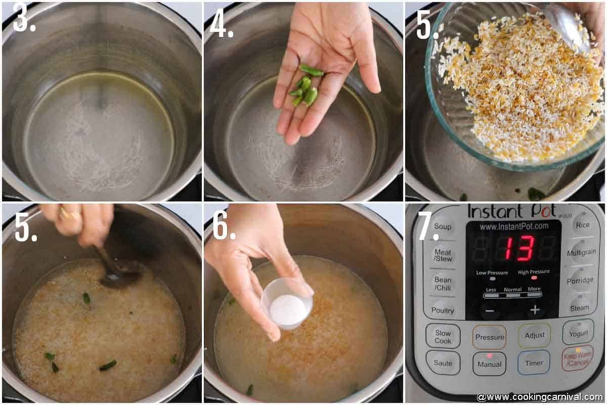 Step by step process of ven pongal recipe