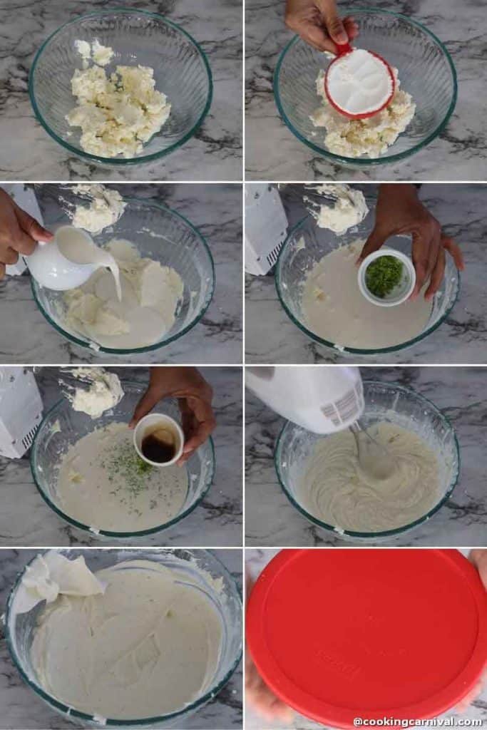 Making cheesecake filling