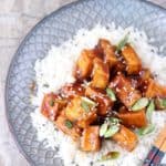 Sweet and spicy crispy tofu