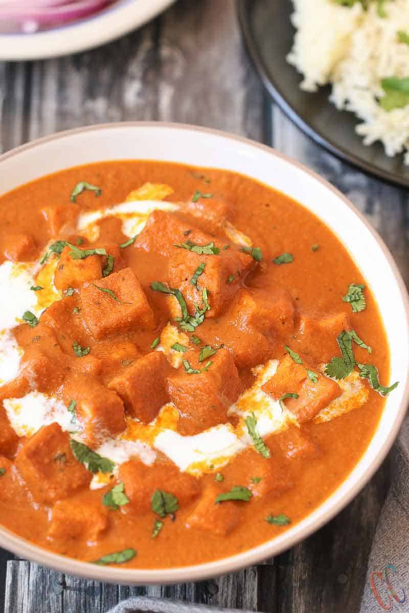 Instant Pot Tofu Tikka Masala - A delicious Gluten-free, Vegan Tofu in Indian Tomato Onion Based sauce recipe which gets ready in no time, is a perfect weeknight meal recipe and tastes best with Rice, Naan or any Indian Flat bread of your choice.