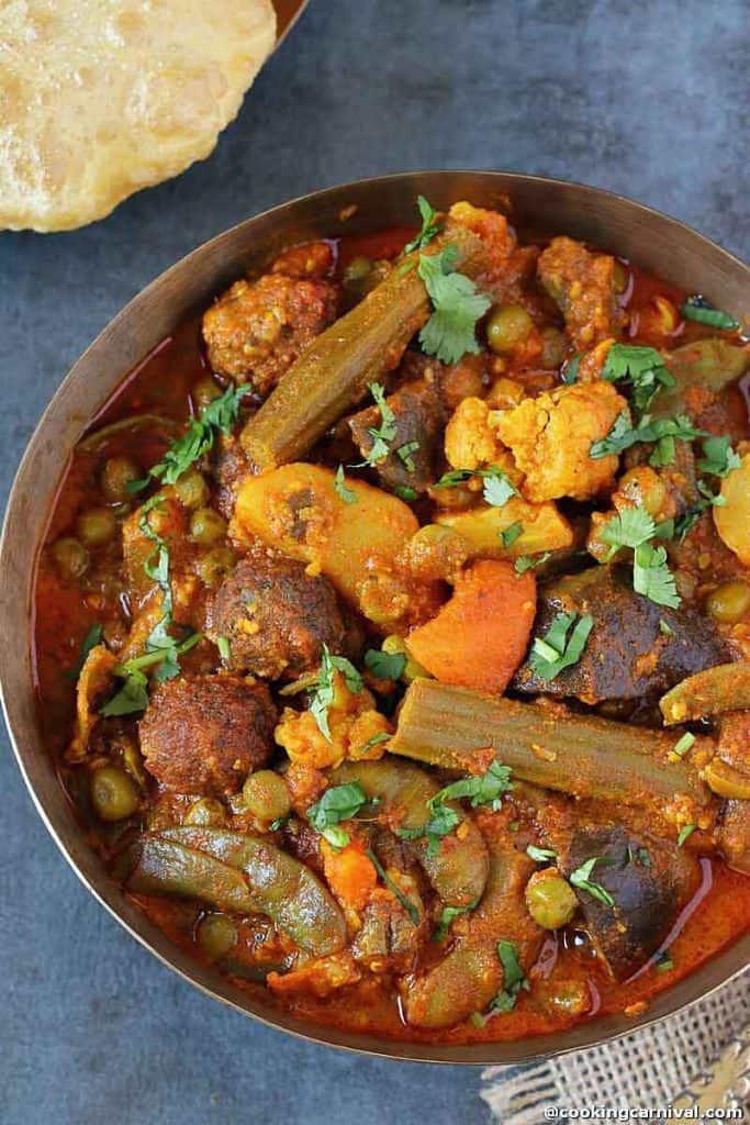 Undhiyu in a bowl