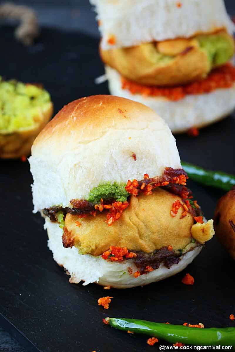 vada pav from the front angle