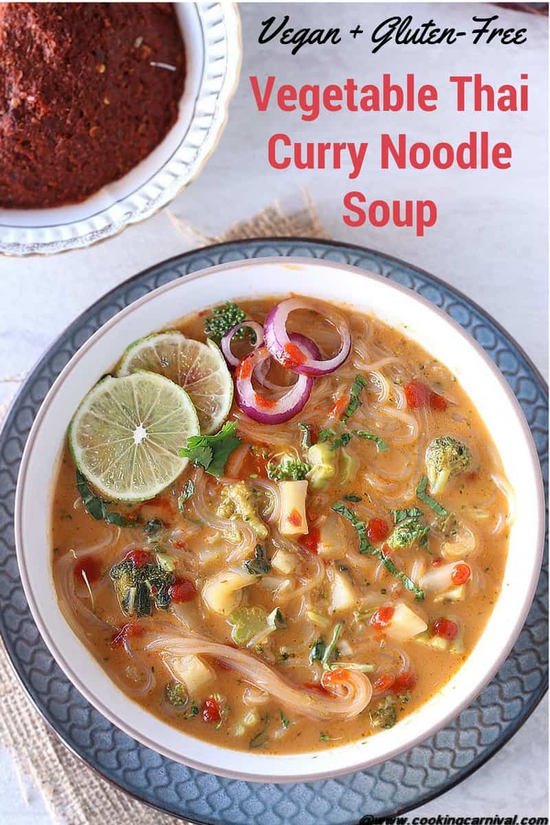 Vegetable Thai Curry Noodle Soup