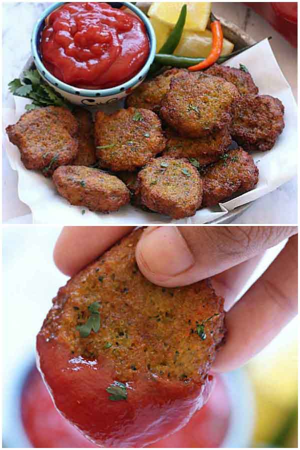 Lentil Vegetable Nuggets - Vegan, Gluten-free, Healthy, Kid friendly, simple and easy to make, Perfect for any party as a appetizer or snacks.