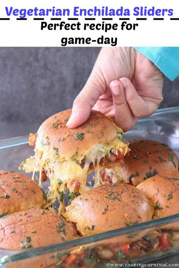 Vegetarian-Enchilada-Slider / game day recipe, 