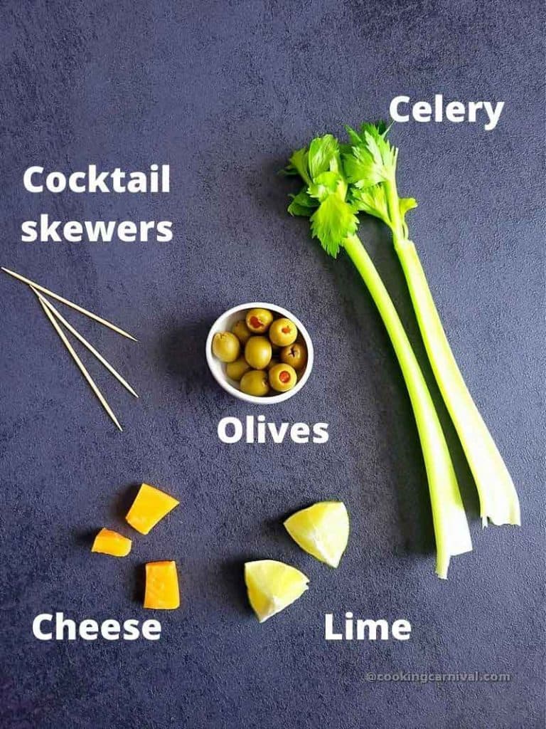 pre measured ingredients on black tile