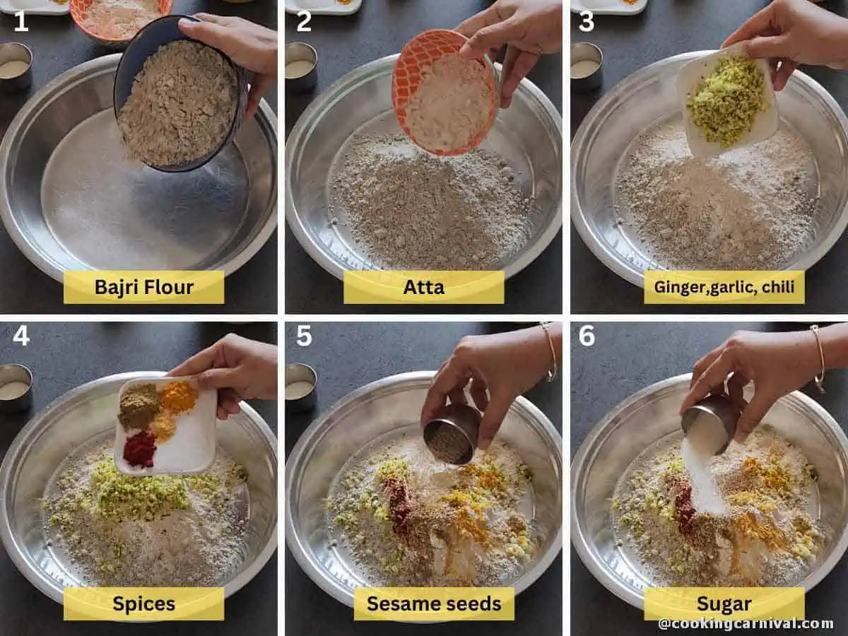 step by step process of making dough of vada.