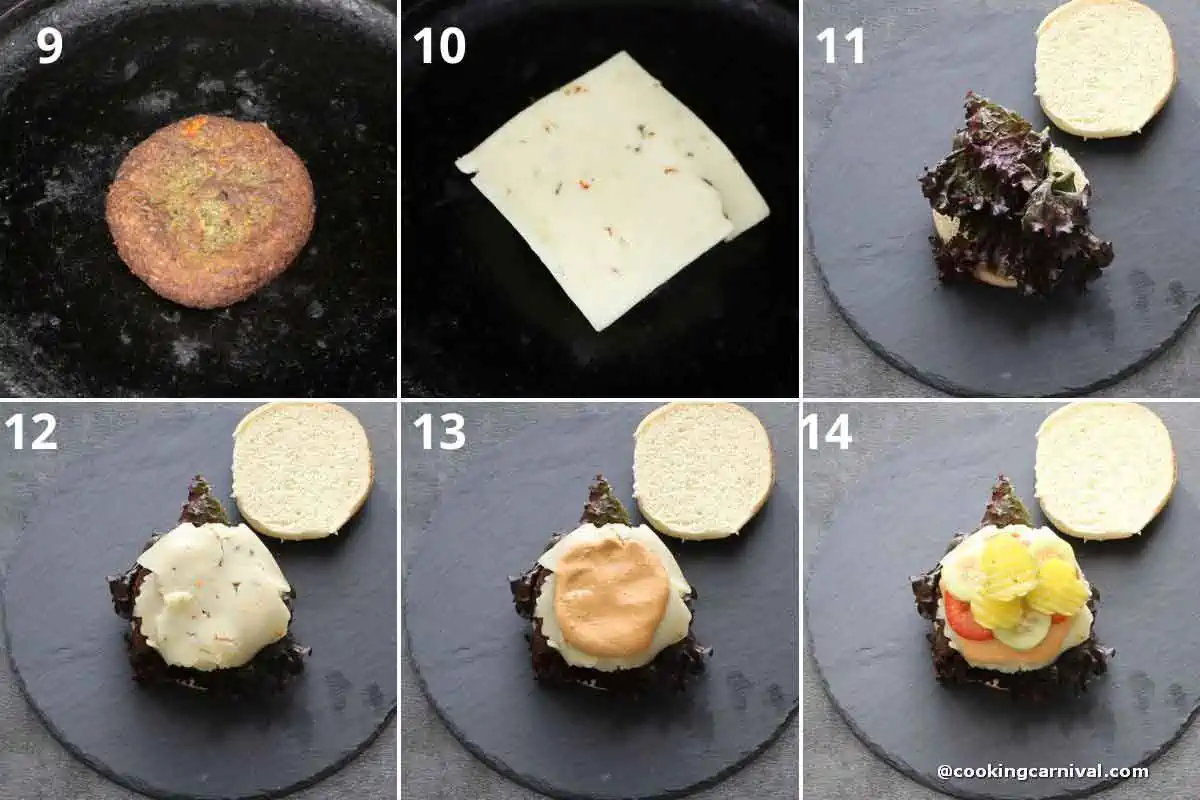 collage of assembling black bean quinoa burger