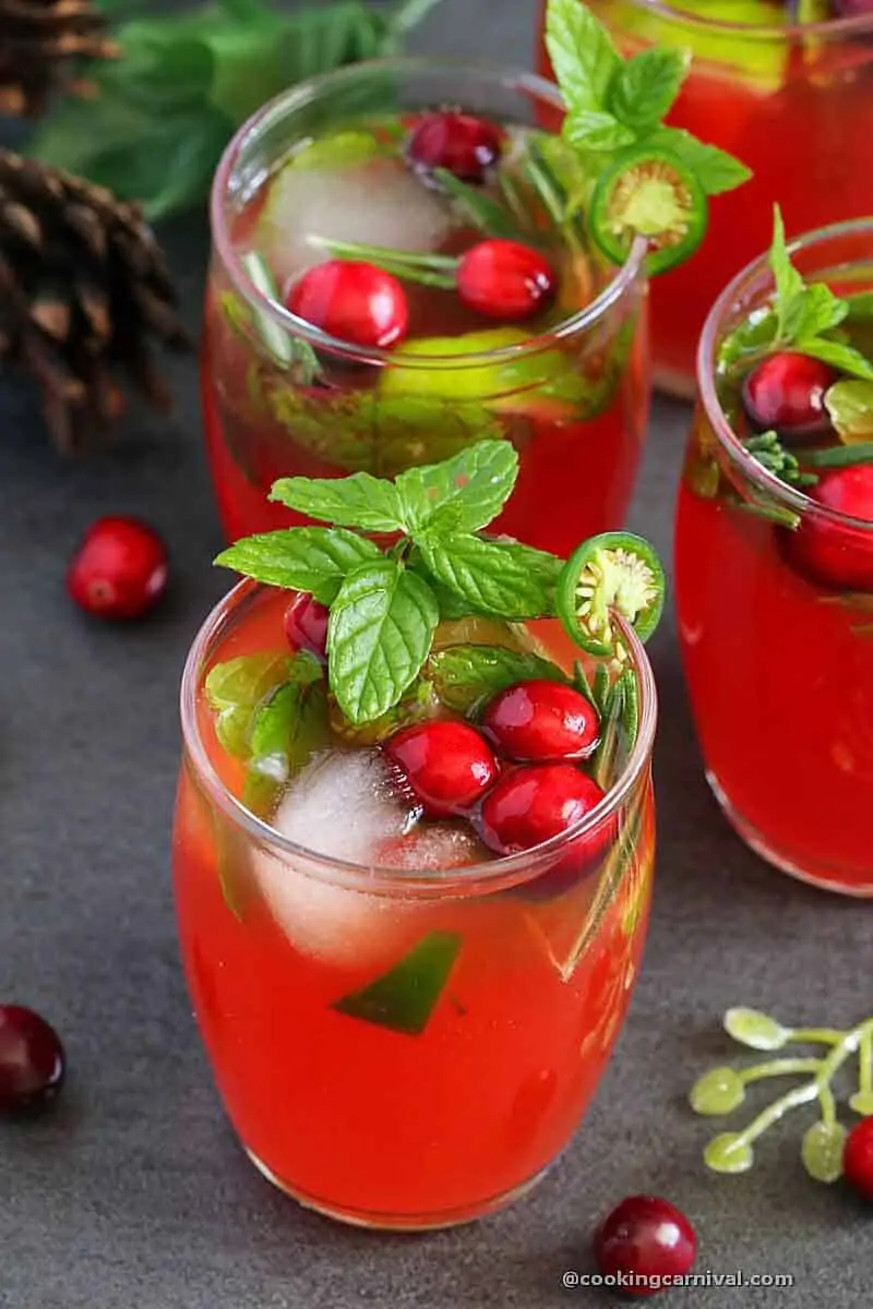 virgin Blood orange cranberry jalapeno mojito