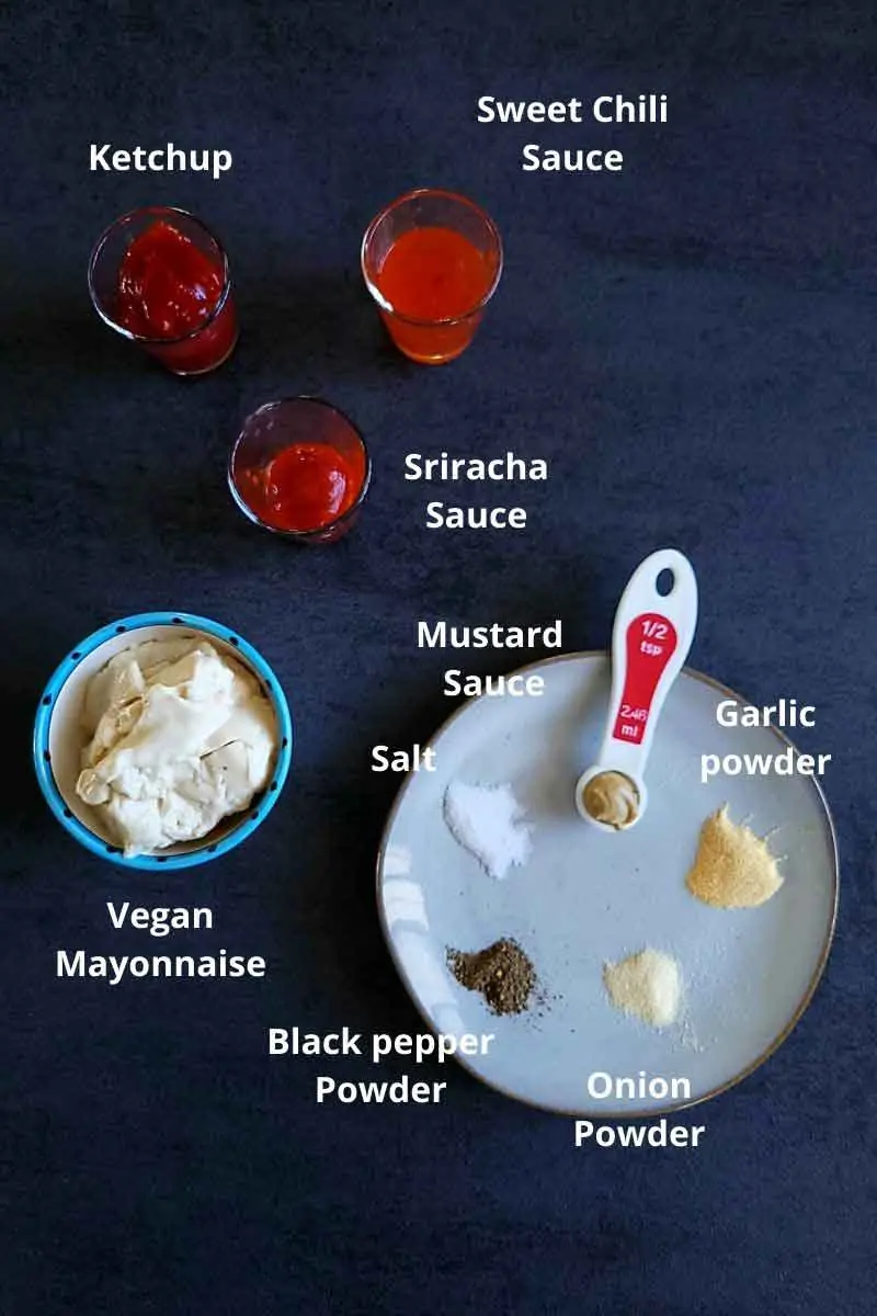 Pre measured ingredients for boom boom sauce