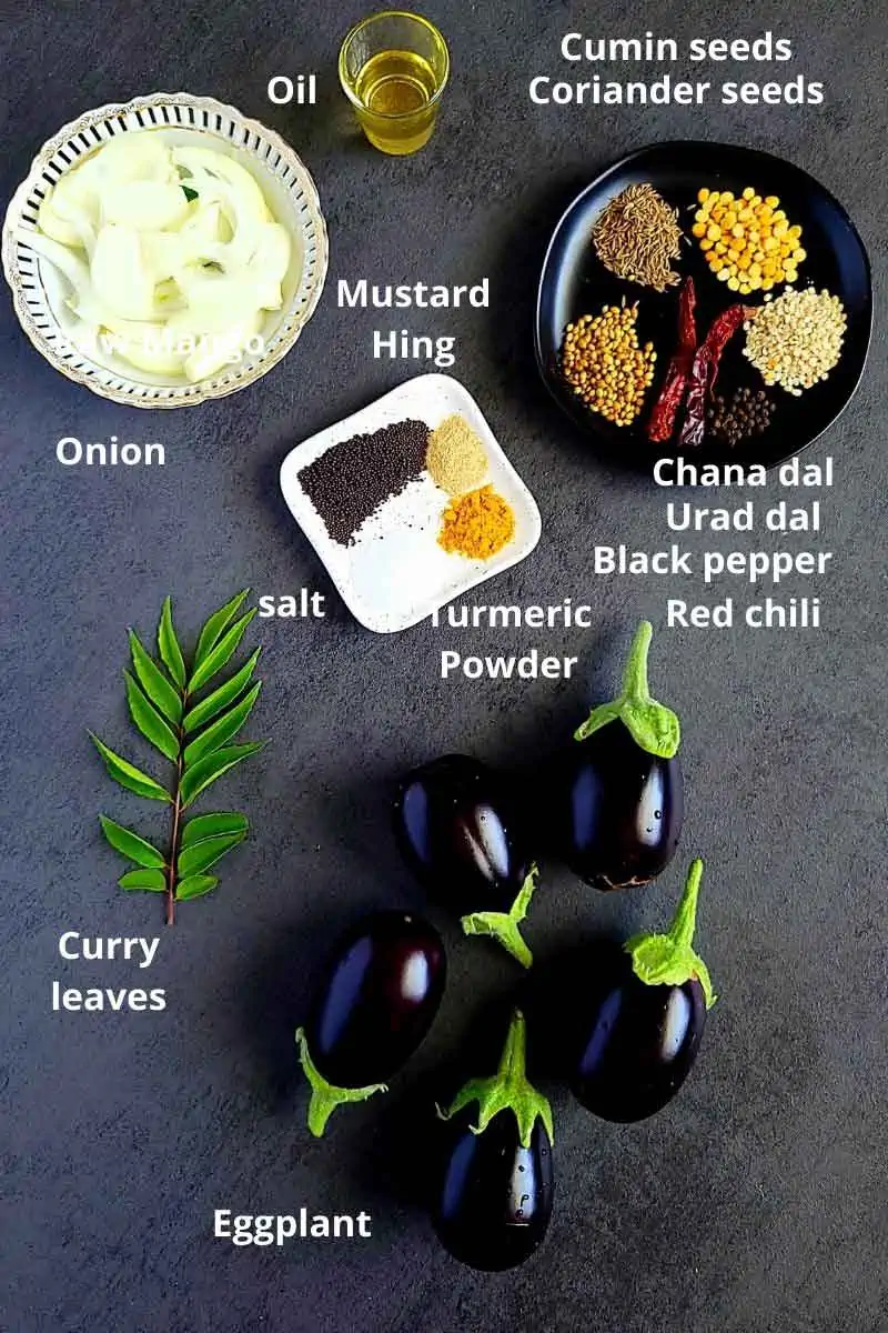 Premeasured ingredients for brinjal fry