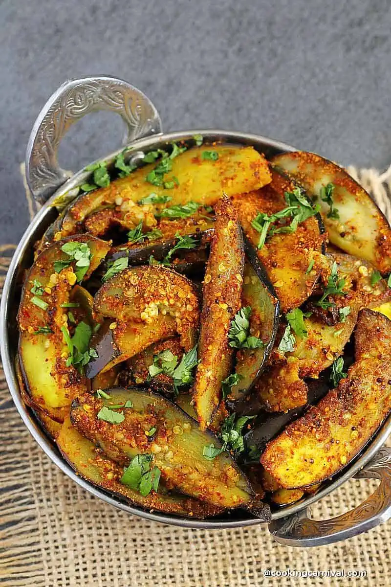 Brinjal fry from top angle