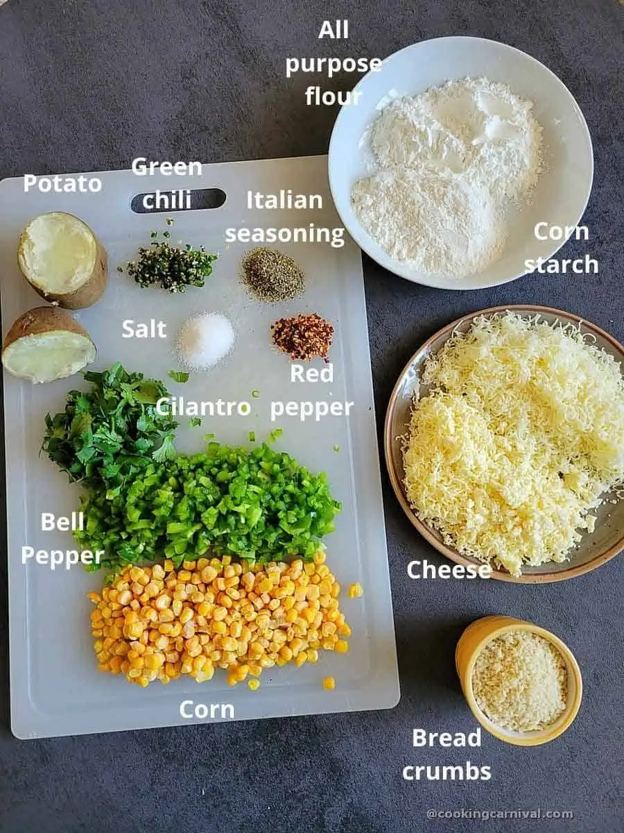 Pre-measured ingredients for making corn cheese balls