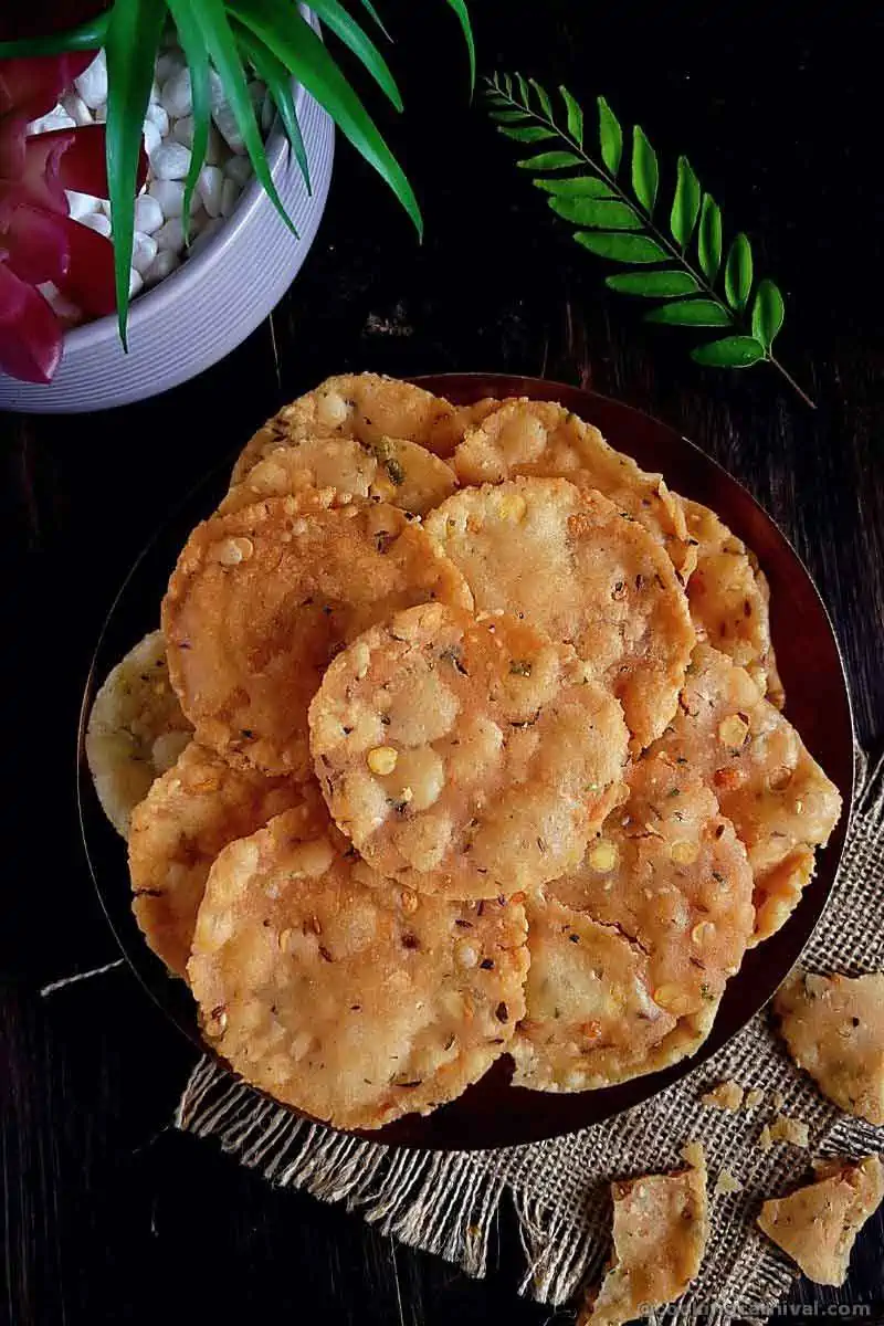 Chekkalu - South Indian snack made with rice flour, served in a plate.