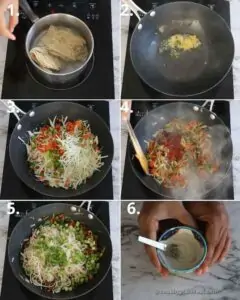 collage of making noodles samosa stuffing