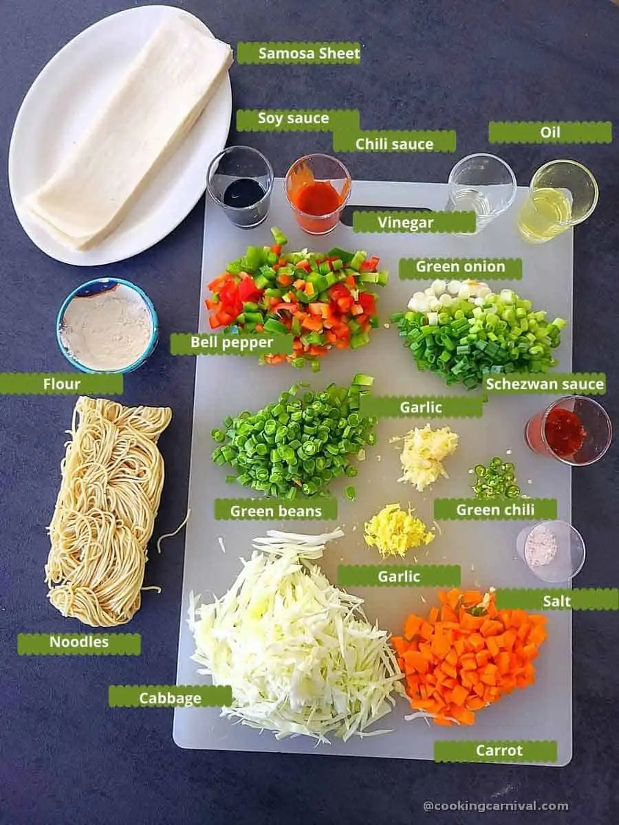 pre-measured ingredients on a gray board