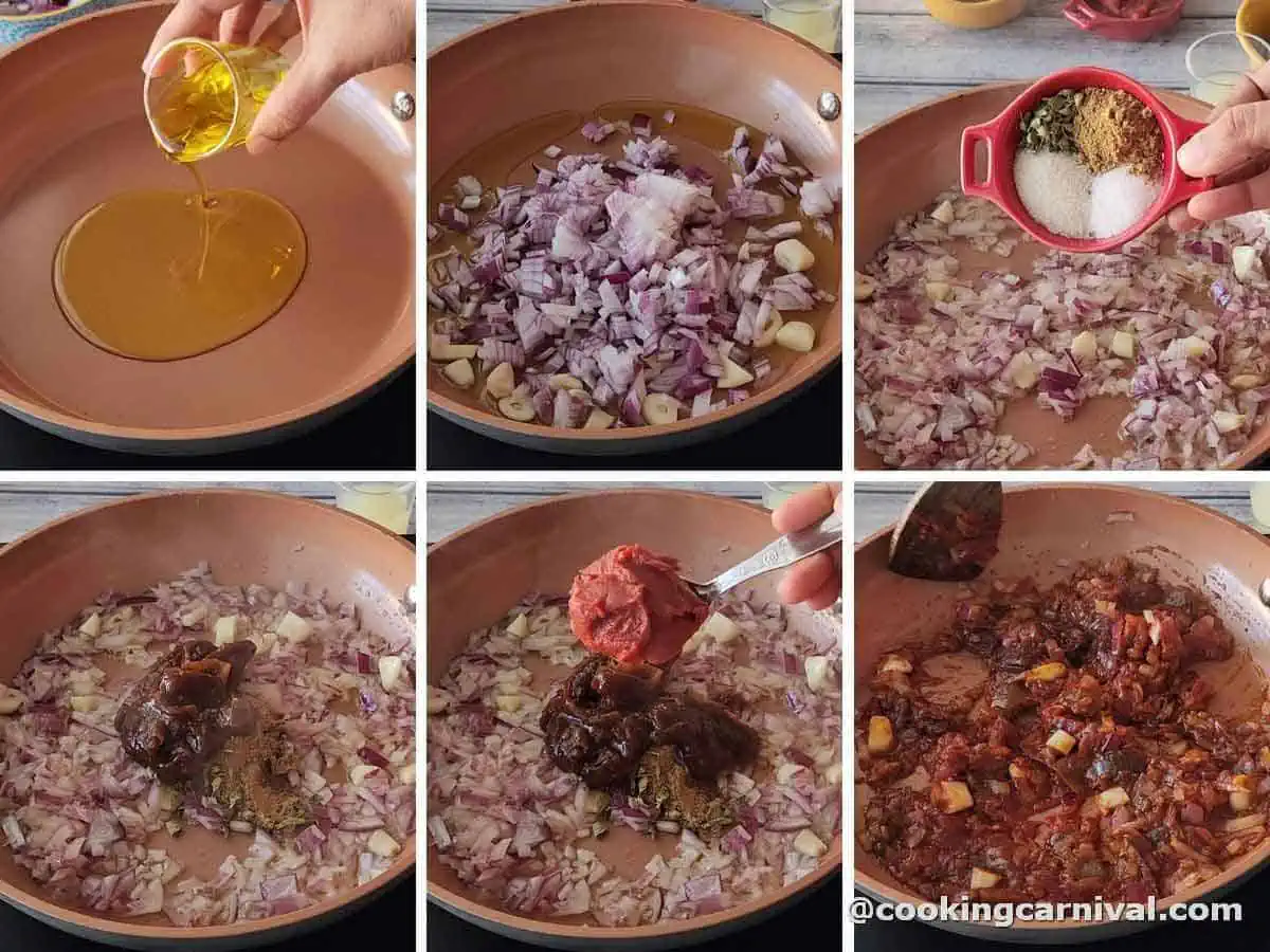 collage of making the chipotle sauce for sofritas. 