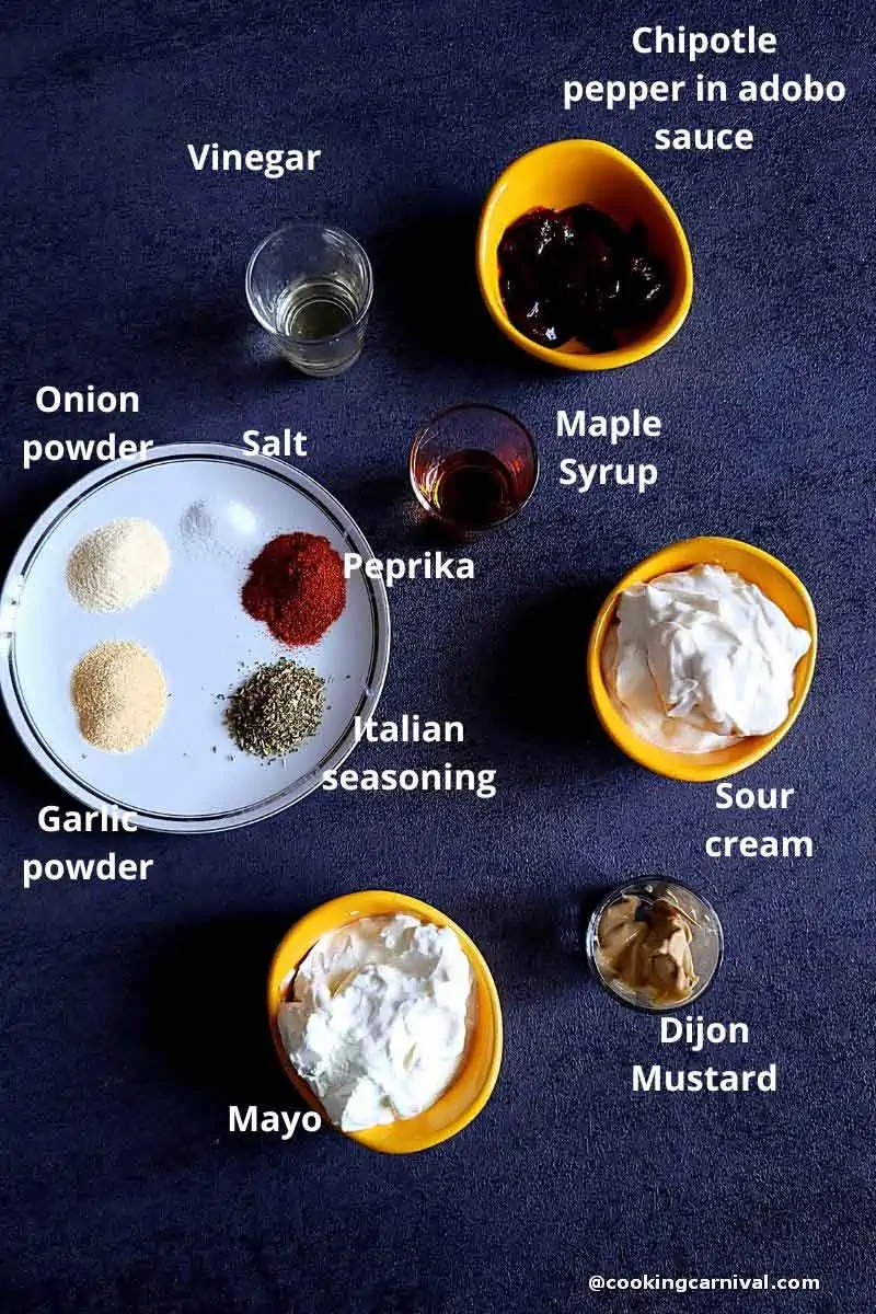 pre-measured ingredients to make chipotle southwest sauce