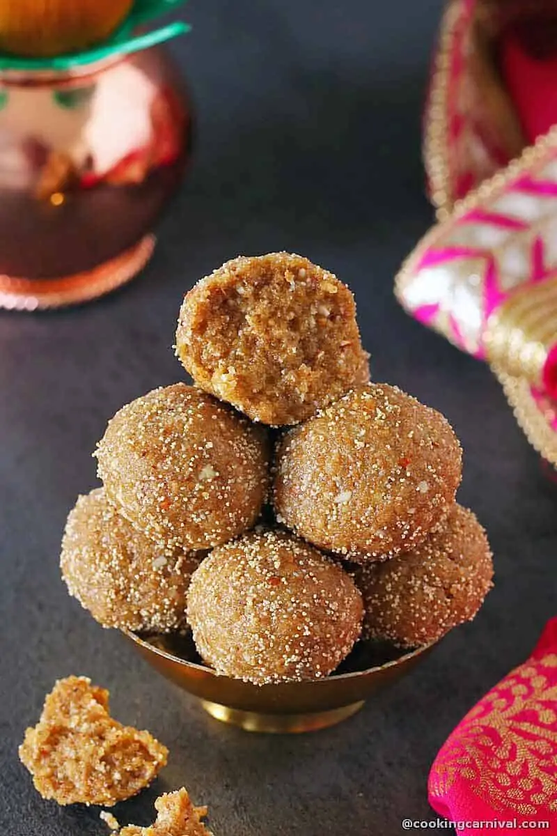 showing inner texture of Churma Ladoo