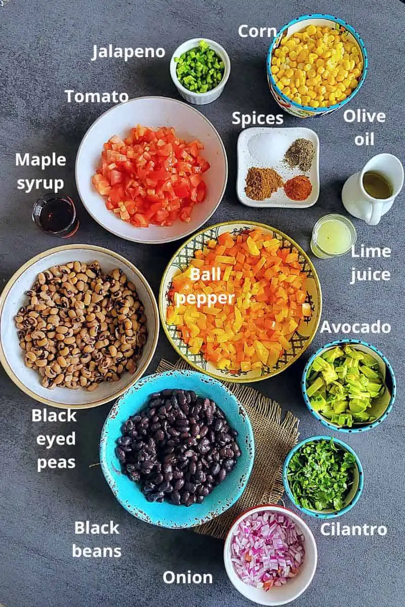 pre-measured ingredients to make cowboy caviar