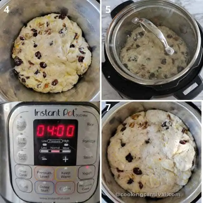 collage of proofing the dough in instant pot