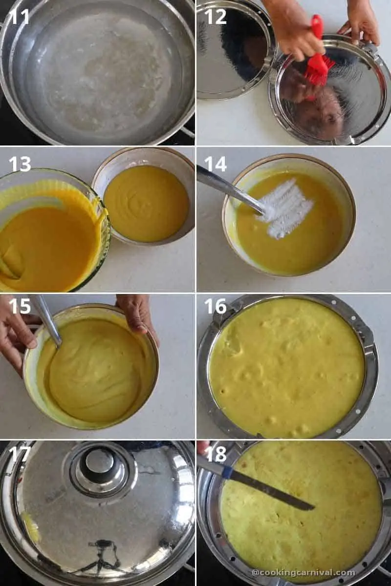 collage of steaming the dhokla