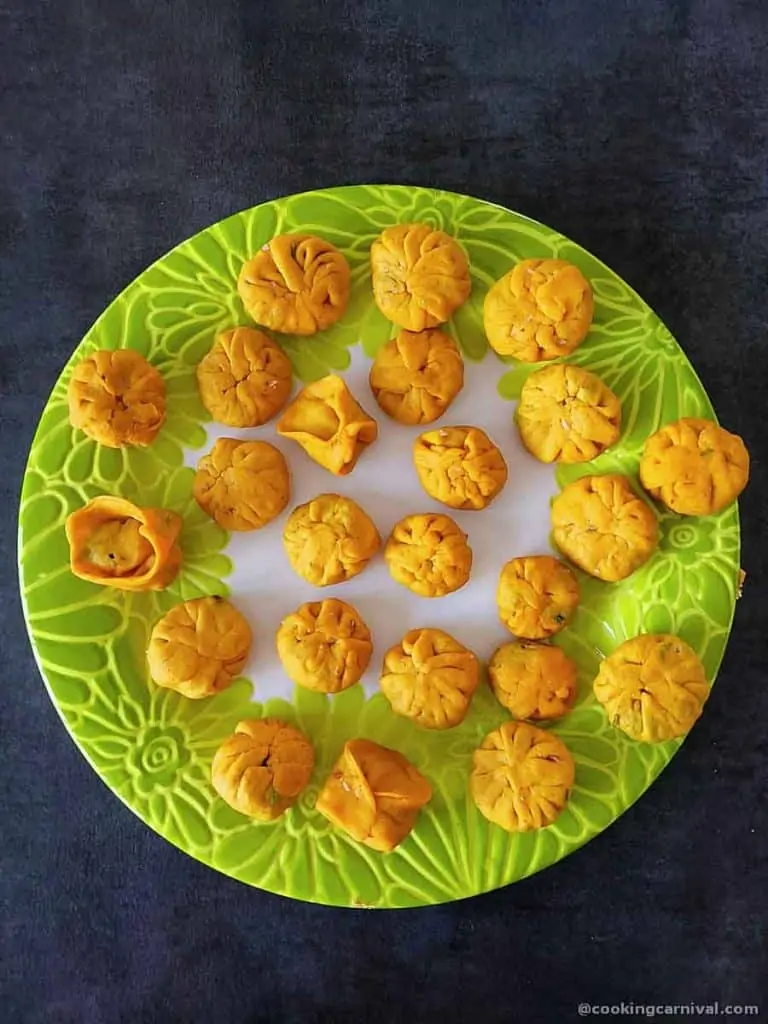 Stuffed dhokli in a plate