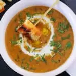 Dal makhani fondue with garlic naan