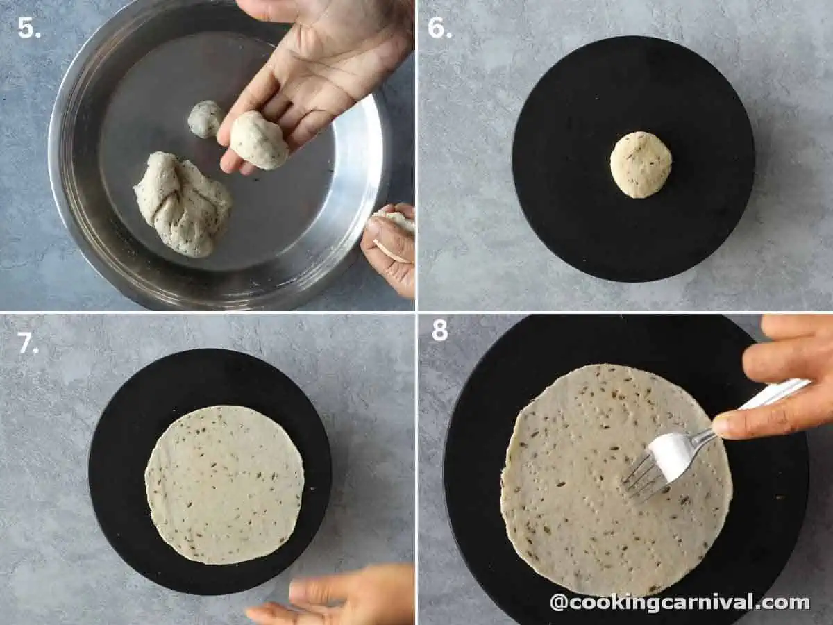 rolling the pakwan dough