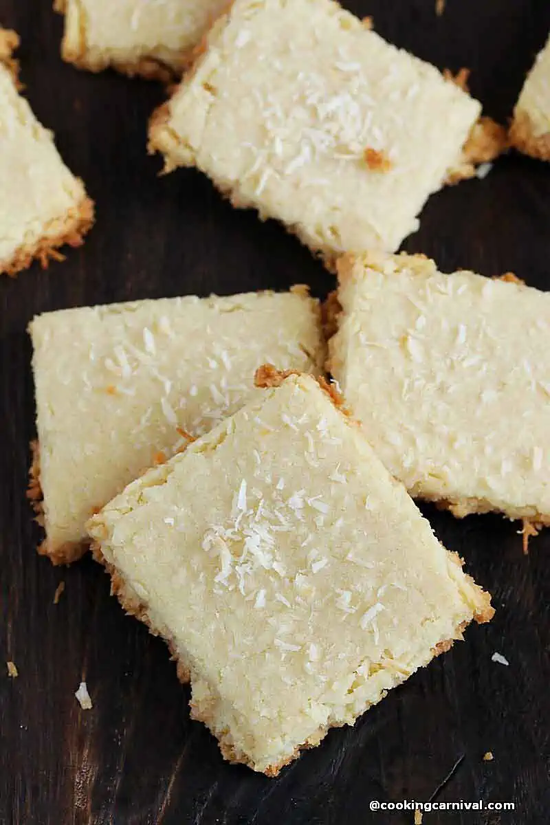 close up shot of soft and chewy eggless coconut cookies