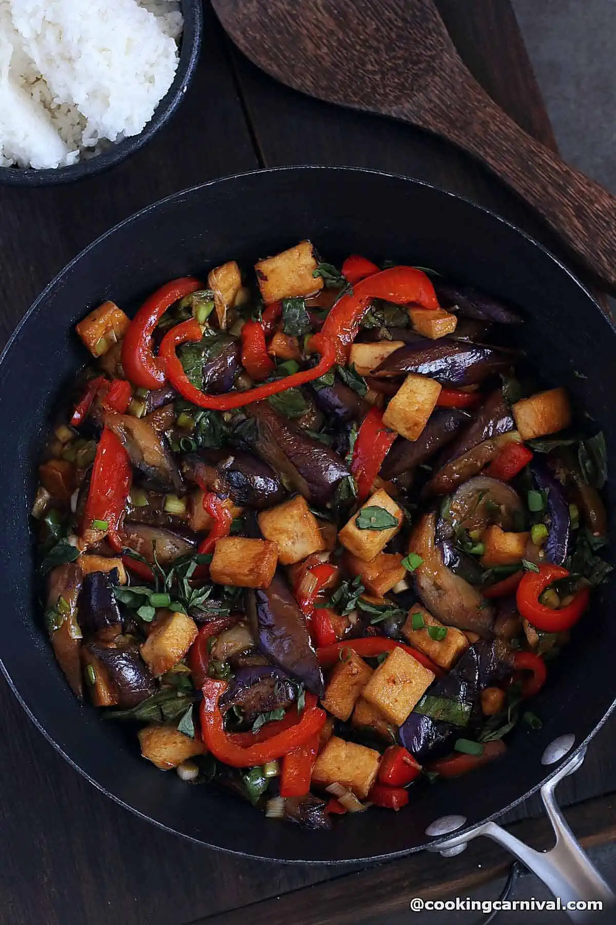 Eggplant tofu stir-fry recipe