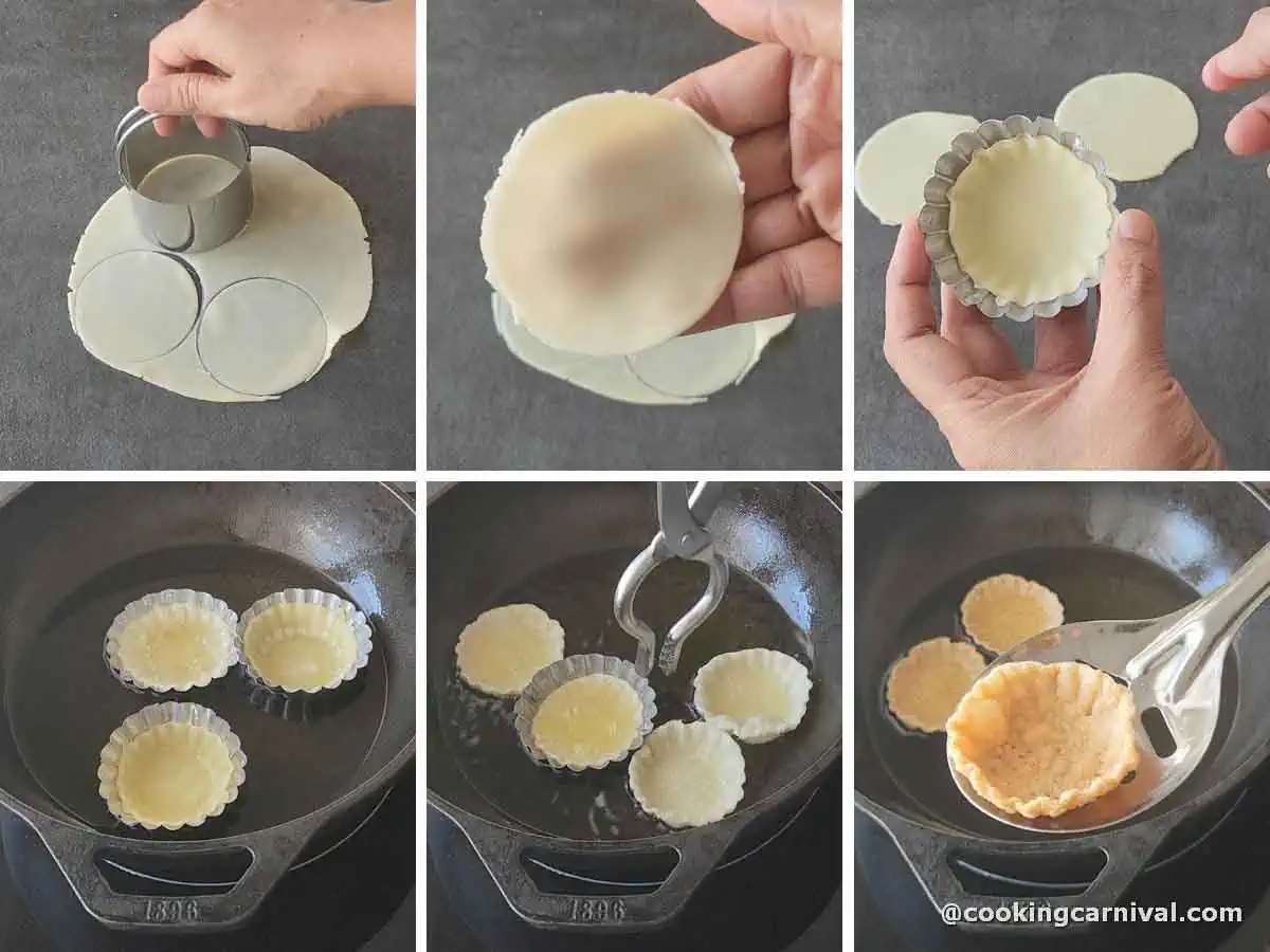 collage of making tarts from empanada sheets.