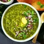 Green Pavbhaji in a bowl