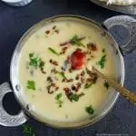 Gujarati Kadhi in steel bowl